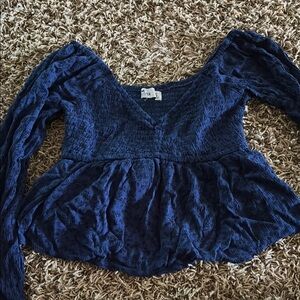 Blue Long Sleeve Women's Top